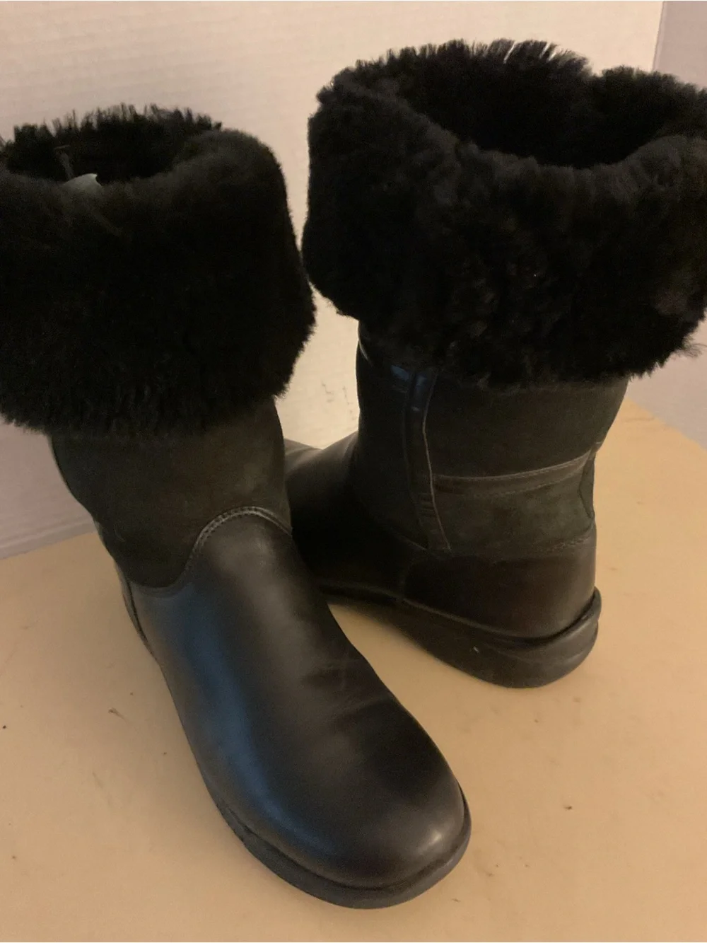La CANADIENNE Black Suede & Leather Mid-Calf waterproof Kosmo Boots US 8